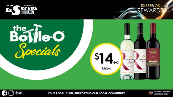 Jacob’s Creek Reserve Range or  Grant Burge 5th Gen Shiraz