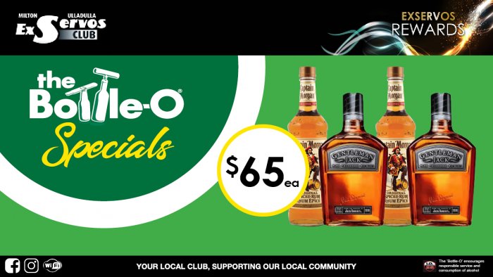 Captain Morgan Spiced Rum (1 Litre) or Jack Daniel’s Gentleman Jack (700ml)