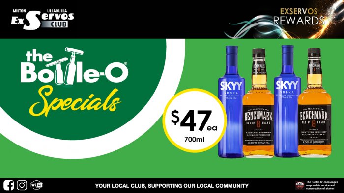 Skyy Vodka or Benchmark Bourbon