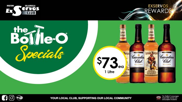 Captain Morgan Spiced Rum or Canadian Club