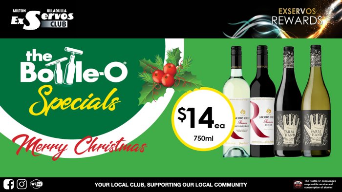 Jacob’s Creek Reserve or  Farm Hand Organic Range