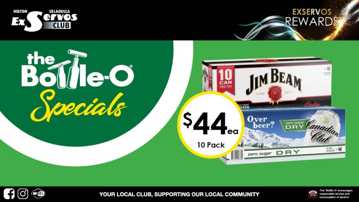 Jim Beam & Cola or Canadian Club & Cola or Dry