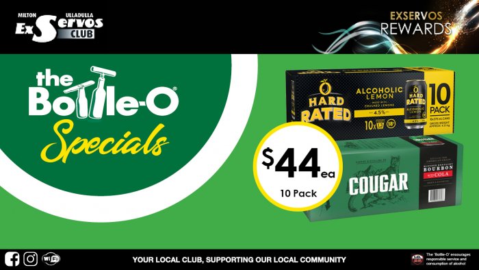 Hard Rated Alcoholic lemon or Cougar Bourbon & Cola