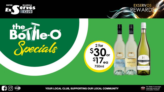 Brown Brothers Moscato Range or  Mudhouse Sauvignon Blanc