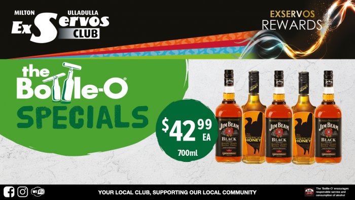 Jim Beam Black Label Bourbon or Wild Turkey American Honey
