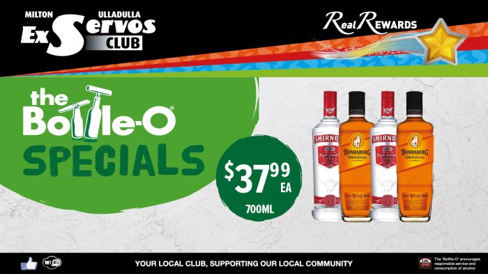 Smirnoff Vodka or Bundaberg Rum
