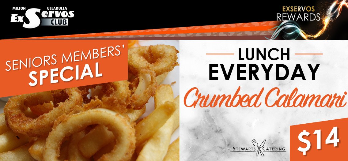 Seniors Dining - Crumbed Calamari