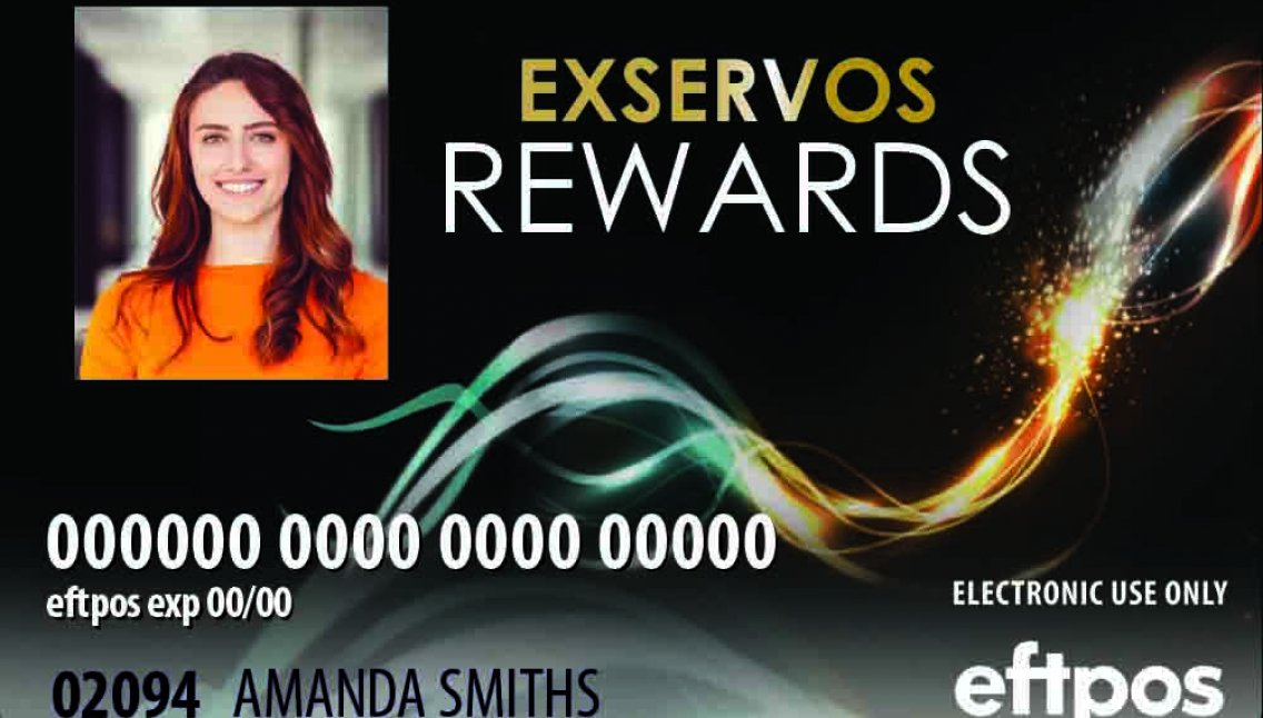 ExServos Rewards PREPAID eftpos Card