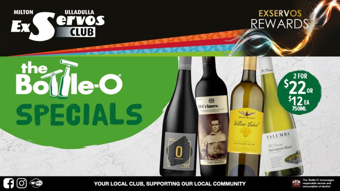 Overexposed Range, 19 Crimes Shiraz, Wolf Blass Yellow Label Range or Yalumba Y Range