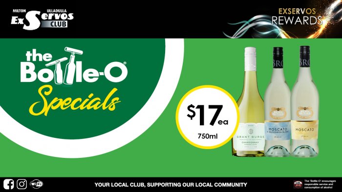 Grant Burge Pearl Chardonnay or Brown Brothers Moscato Range