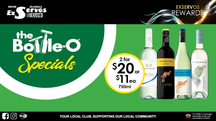 Houghton Classic or Yellow Tail Range  or Tatachilla White Admiral Pinot Grigio