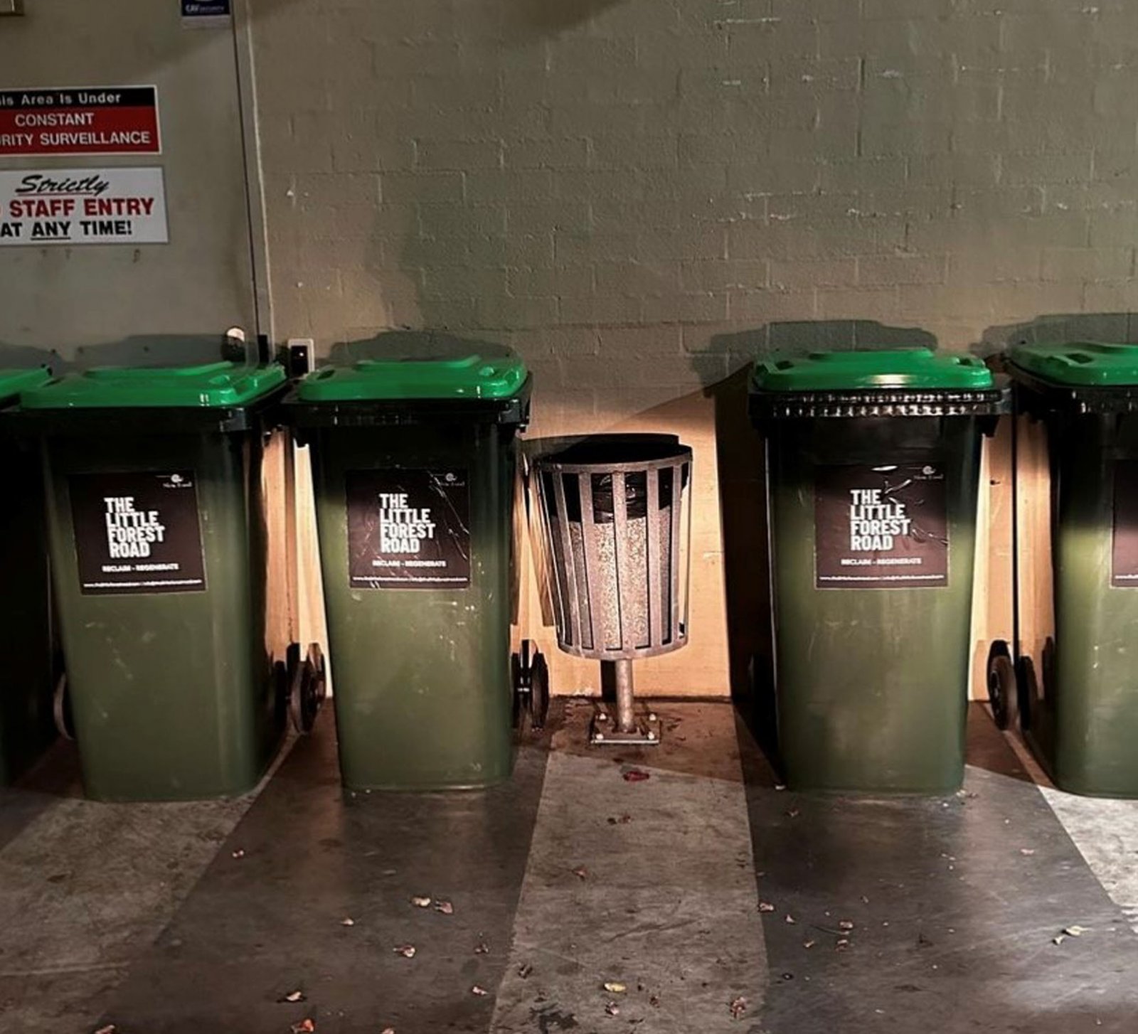 How it all begins, bins outside the Southside Restaurant.